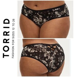 NWT Torrid Curve Simply Mesh Hipster Panty w. Lattice,skull floral plus size 30